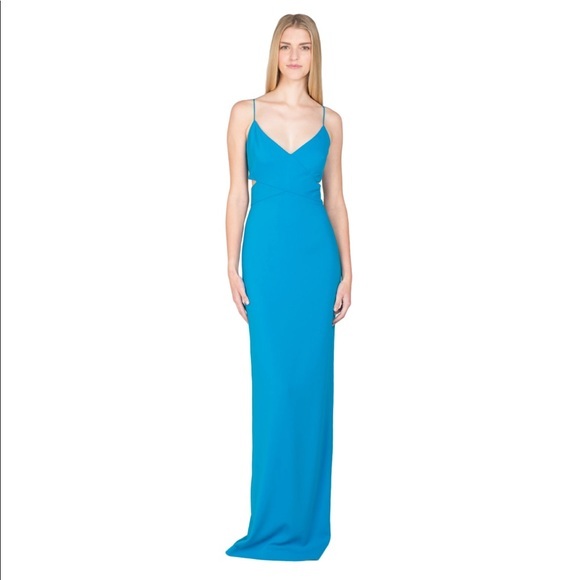⚡️Badgley Mishka Teal Odessa Crossover Gown - Picture 1 of 7
